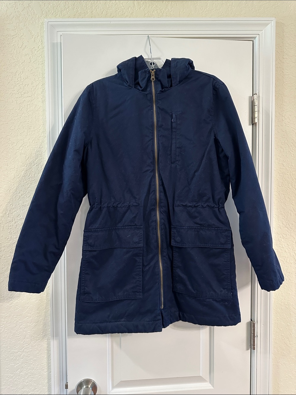 GAP Navy Parka with Cream Sherpa Lining